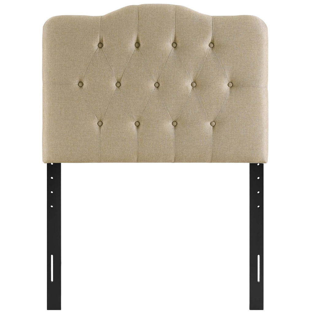 Annabel Twin Upholstered Fabric Headboard in Beige