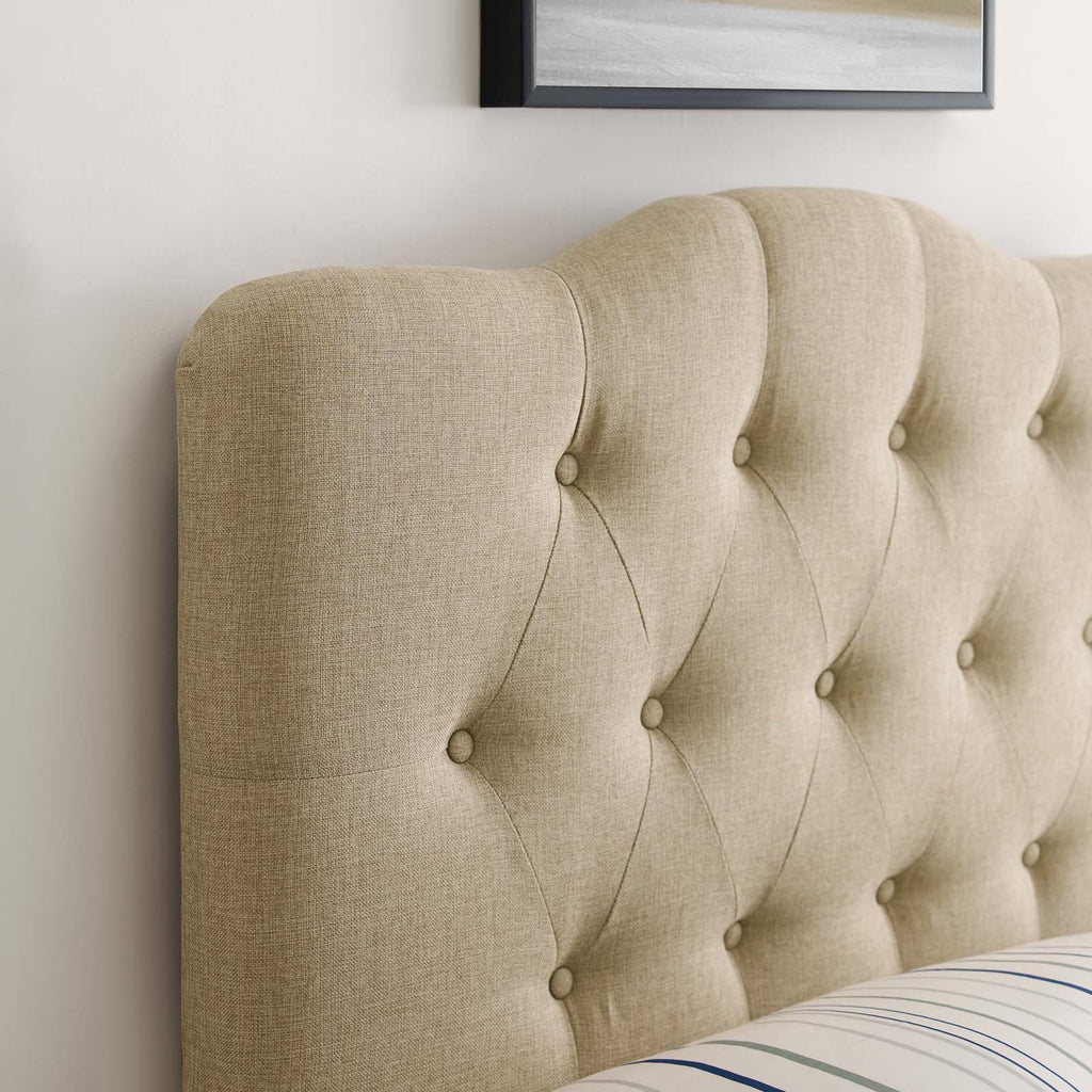 Annabel Twin Upholstered Fabric Headboard in Beige