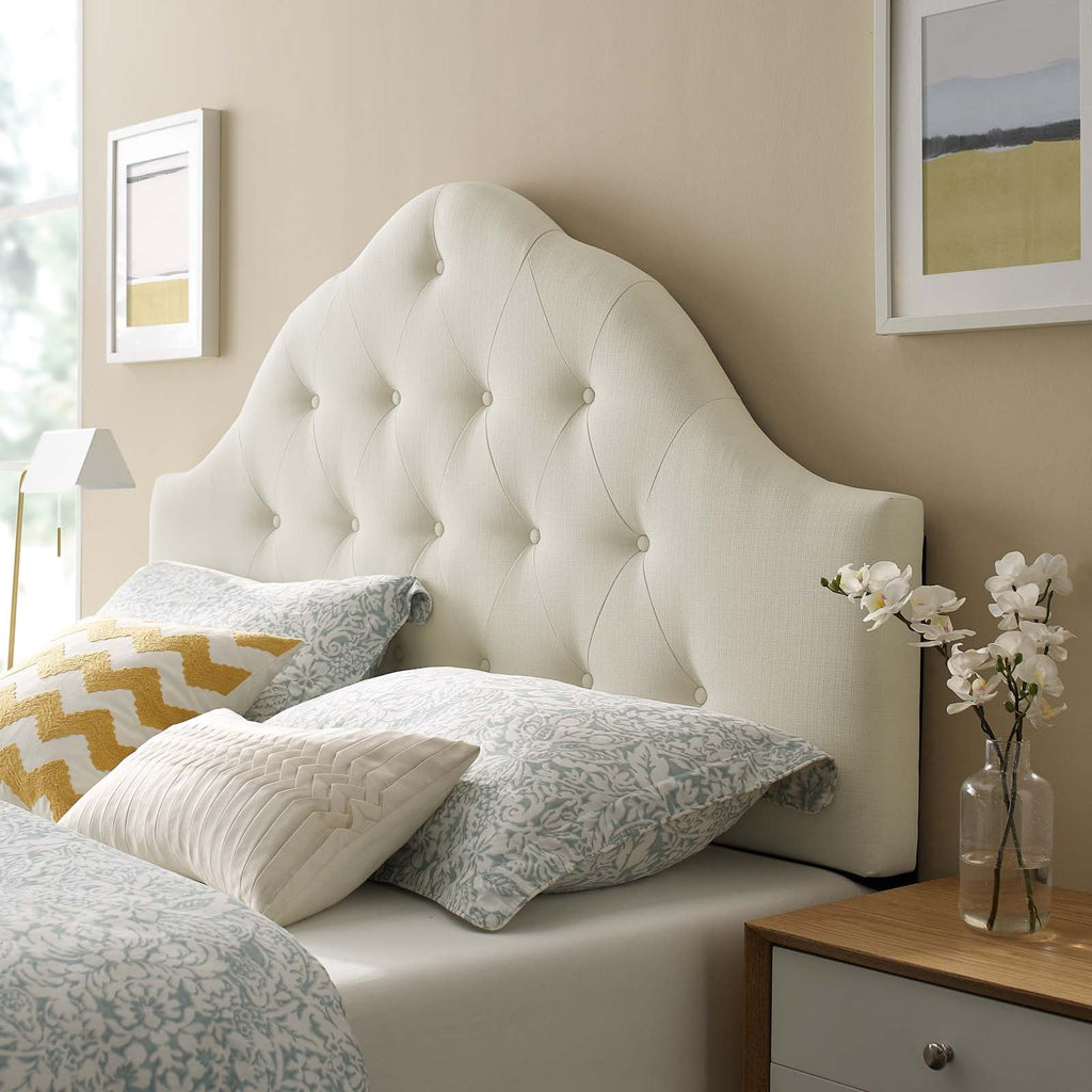 Sovereign Queen Upholstered Fabric Headboard in Ivory