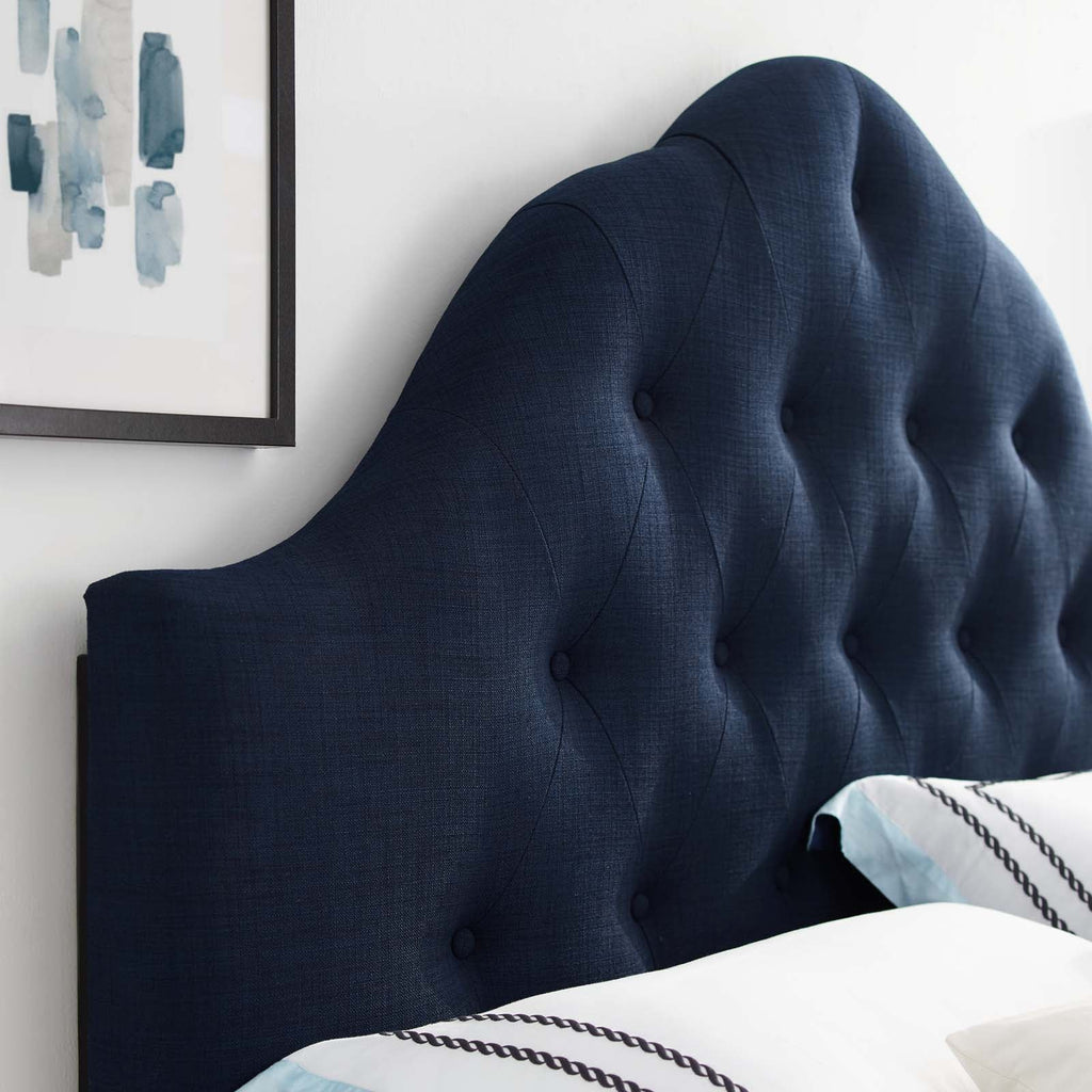 Sovereign Queen Upholstered Fabric Headboard in Navy