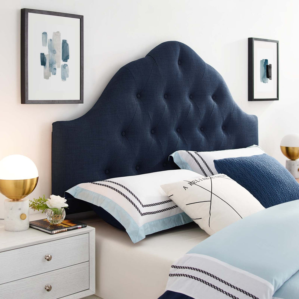 Sovereign Queen Upholstered Fabric Headboard in Navy