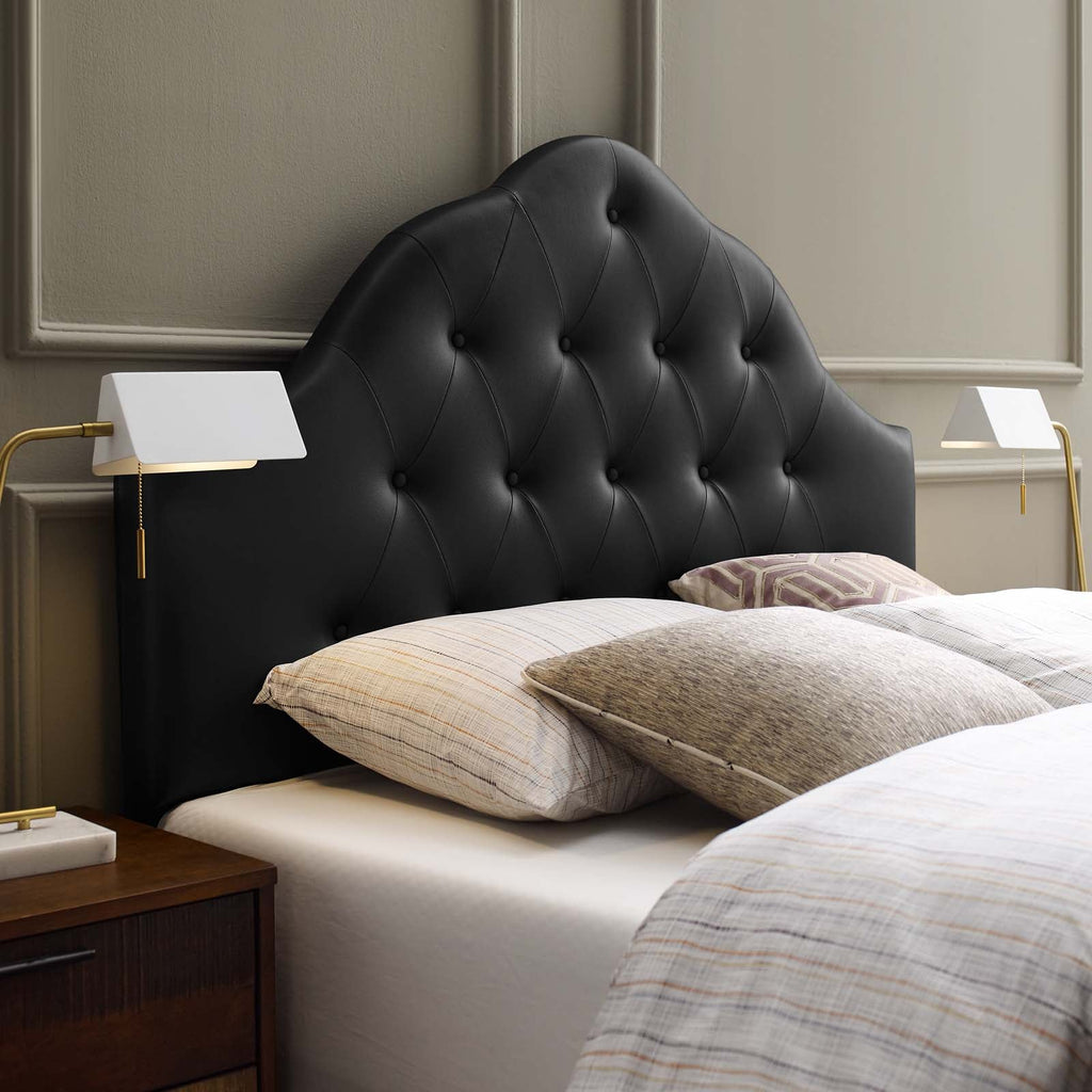 Sovereign Queen Upholstered Vinyl Headboard in Black