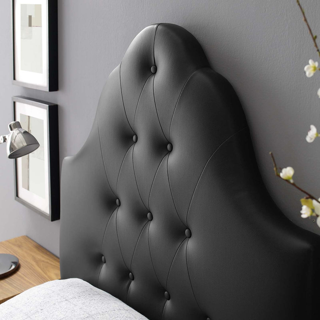 Sovereign Twin Upholstered Vinyl Headboard in Black