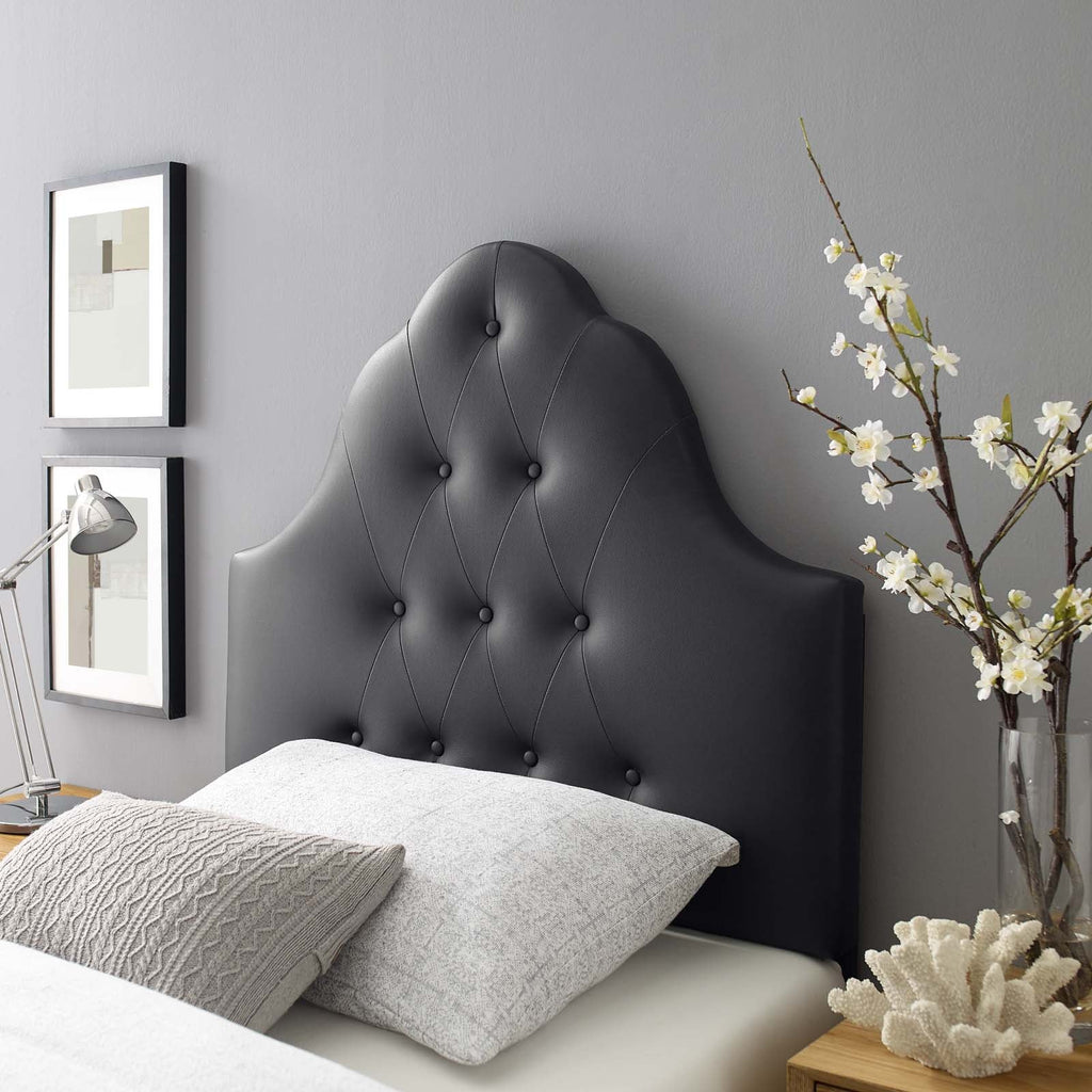 Sovereign Twin Upholstered Vinyl Headboard in Black