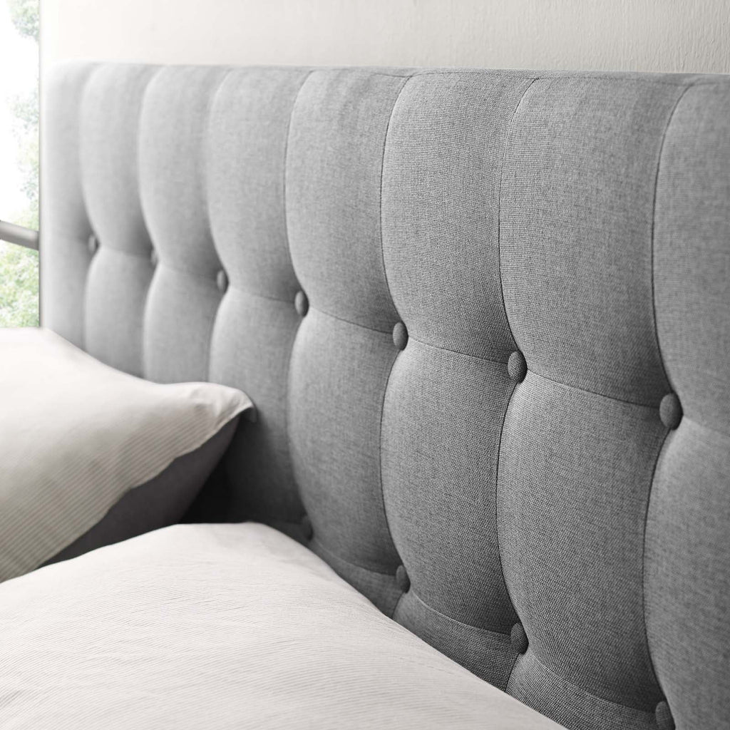 Emily King Upholstered Fabric Headboard in Gray