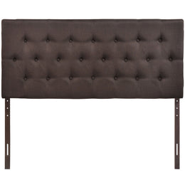 Clique Queen Upholstered Fabric Headboard in Dark Brown