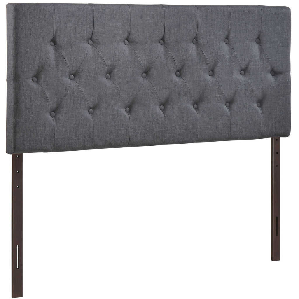 Clique Queen Upholstered Fabric Headboard in Smoke