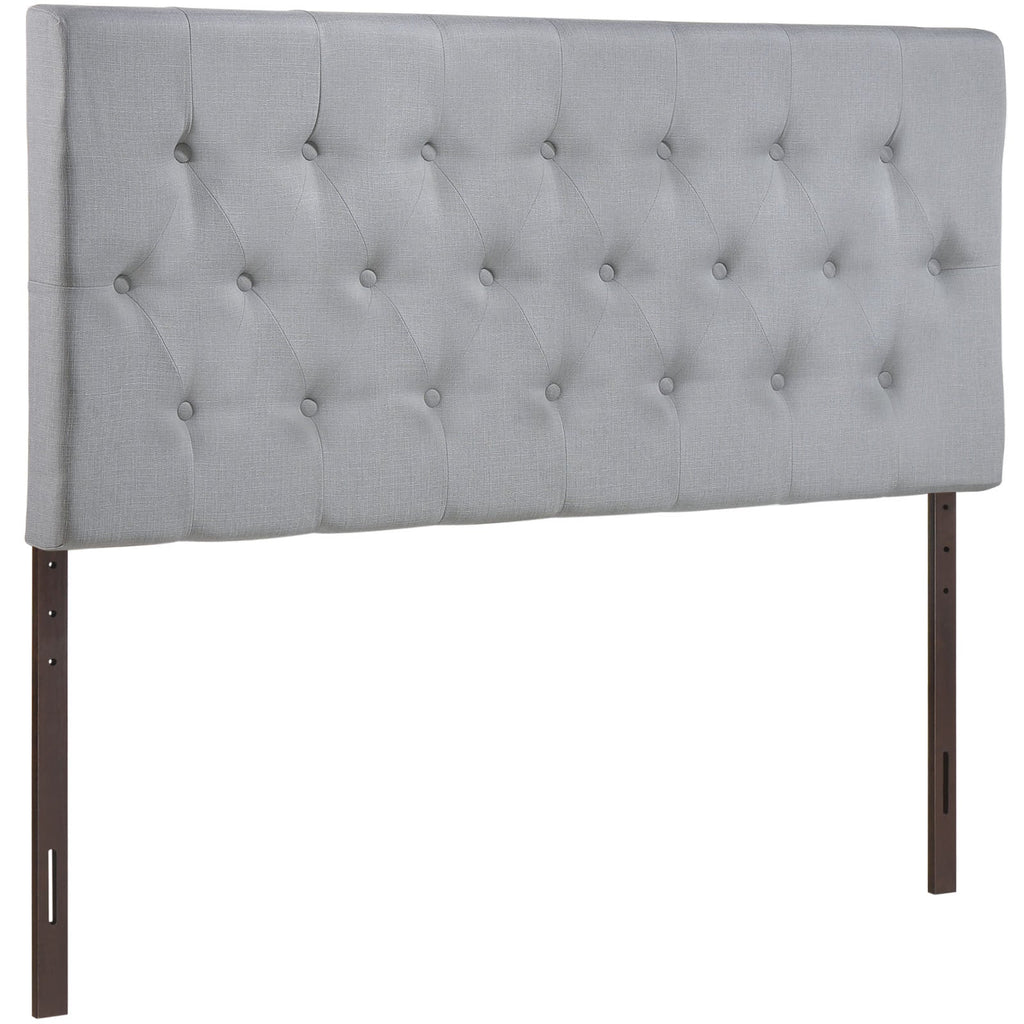 Clique King Upholstered Fabric Headboard in Sky Gray