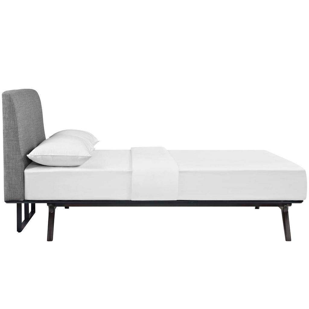 Tracy Queen Bed in Cappuccino Gray