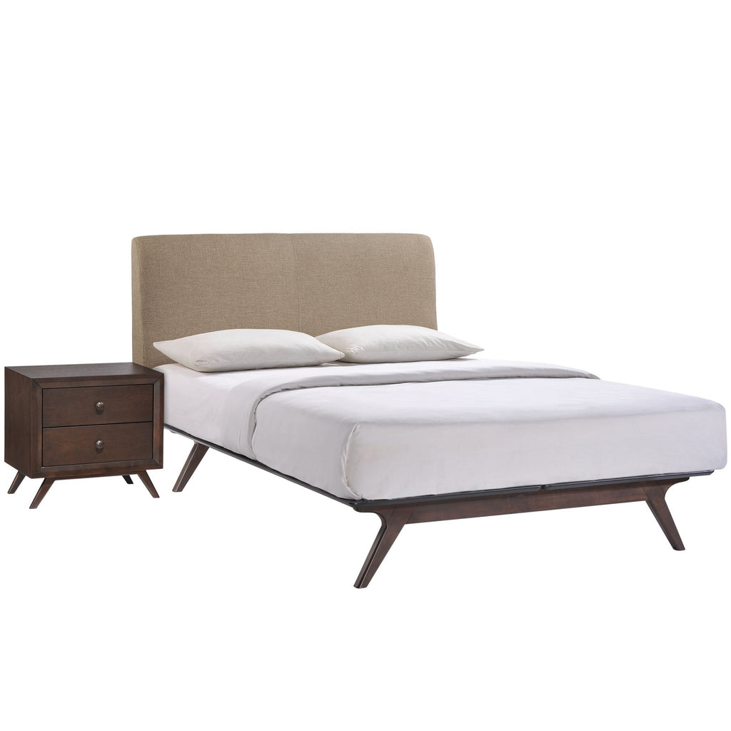 Tracy 2 Piece Queen Bedroom Set in Cappuccino Latte