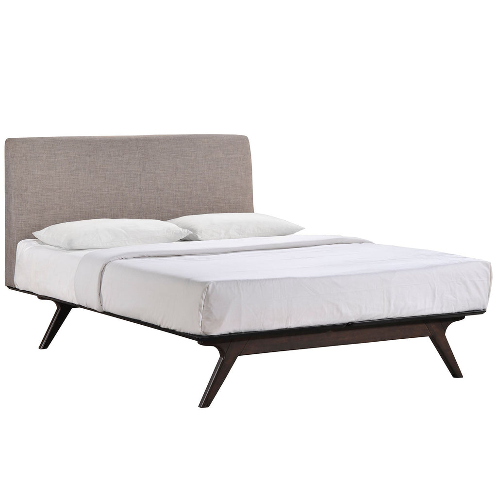 Tracy King Bed in Cappuccino Gray