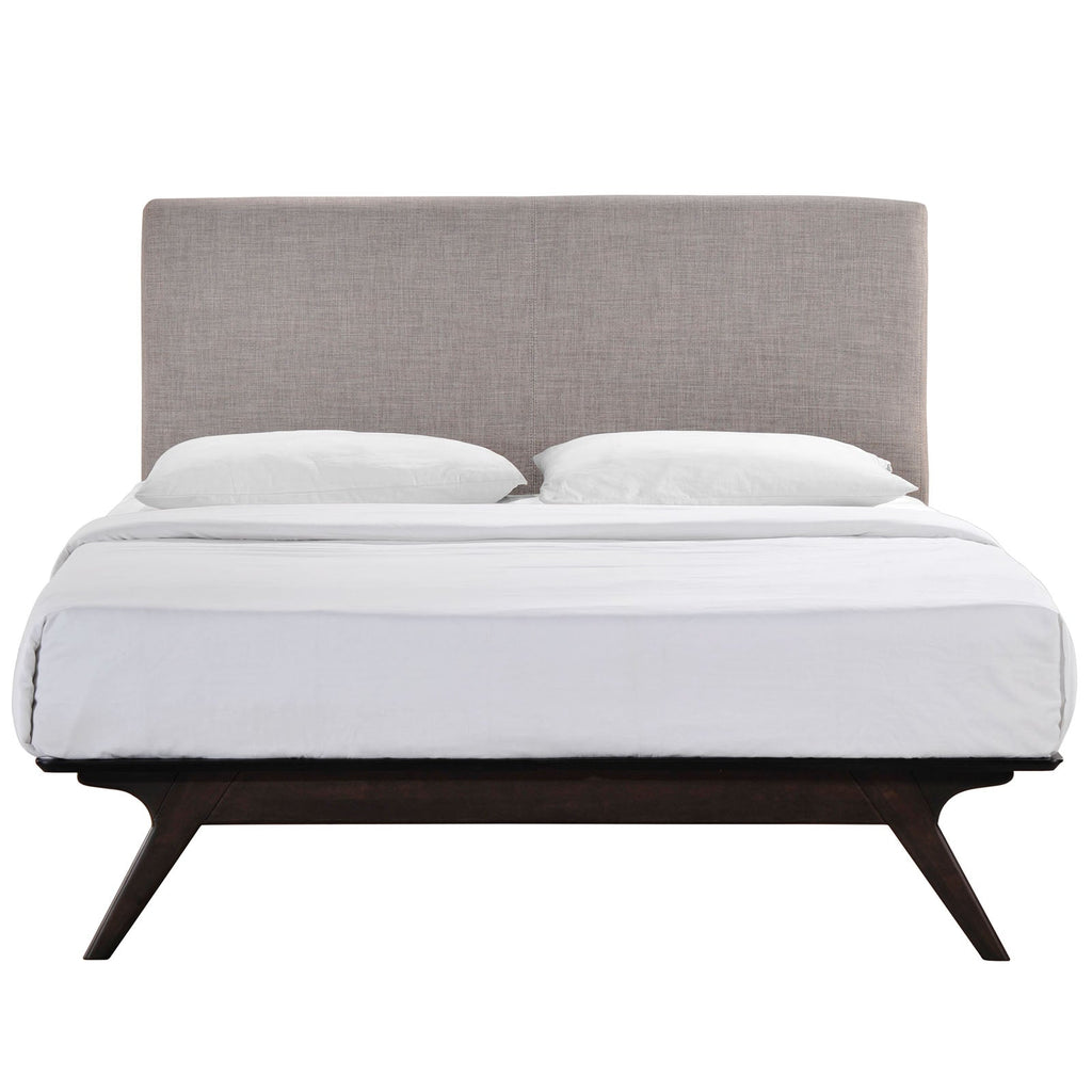 Tracy King Bed in Cappuccino Gray