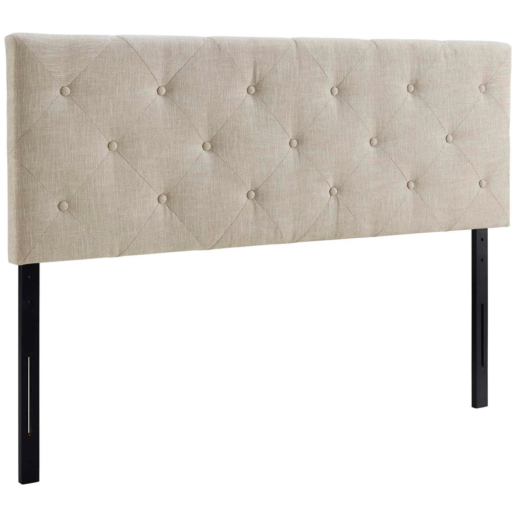 Terisa King Upholstered Fabric Headboard in Beige