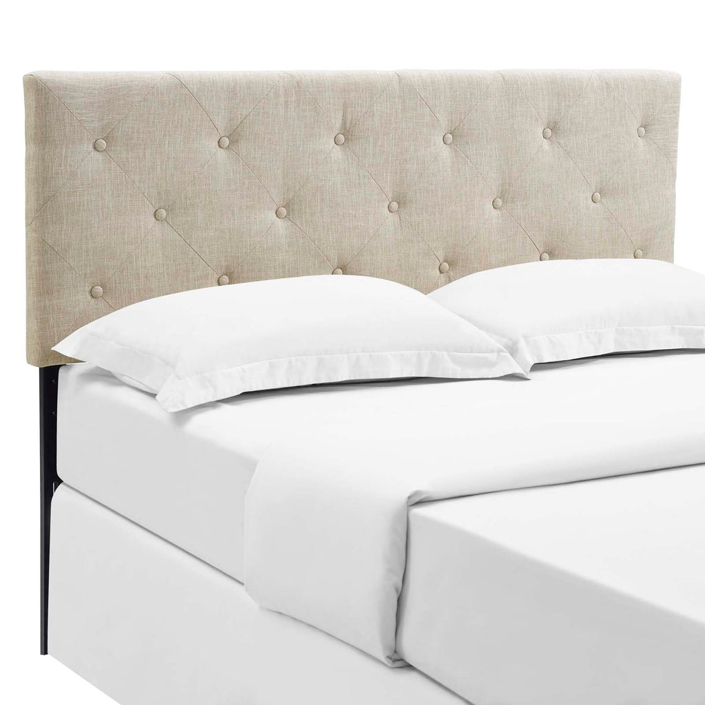 Terisa King Upholstered Fabric Headboard in Beige