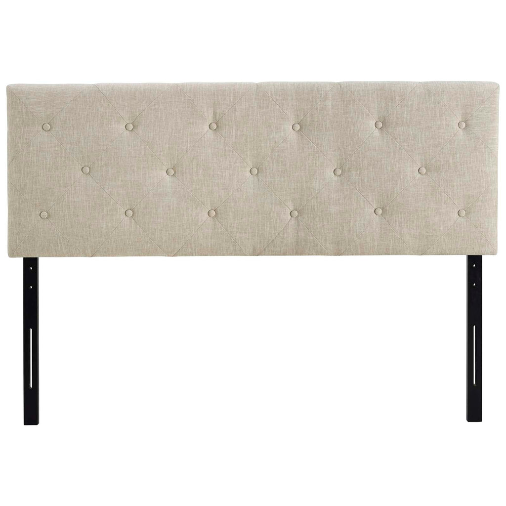 Terisa King Upholstered Fabric Headboard in Beige