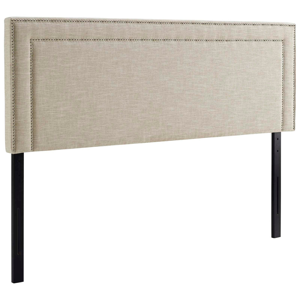 Jessamine Queen Upholstered Fabric Headboard in Beige