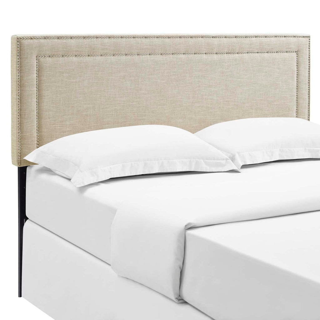 Jessamine Queen Upholstered Fabric Headboard in Beige