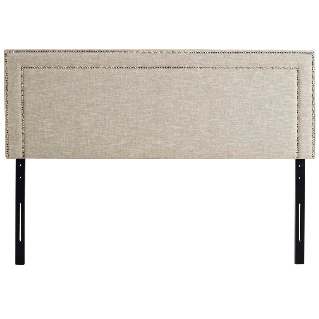 Jessamine Queen Upholstered Fabric Headboard in Beige