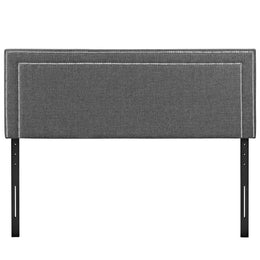 Jessamine King Upholstered Fabric Headboard in Gray