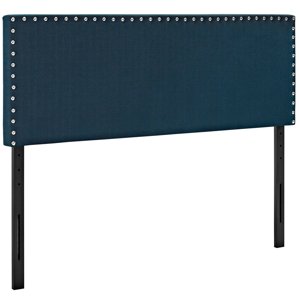 Phoebe Queen Upholstered Fabric Headboard in Azure