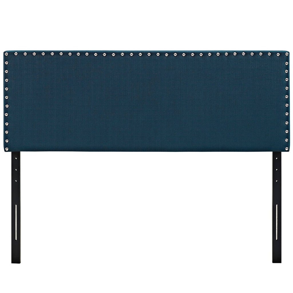 Phoebe Queen Upholstered Fabric Headboard in Azure