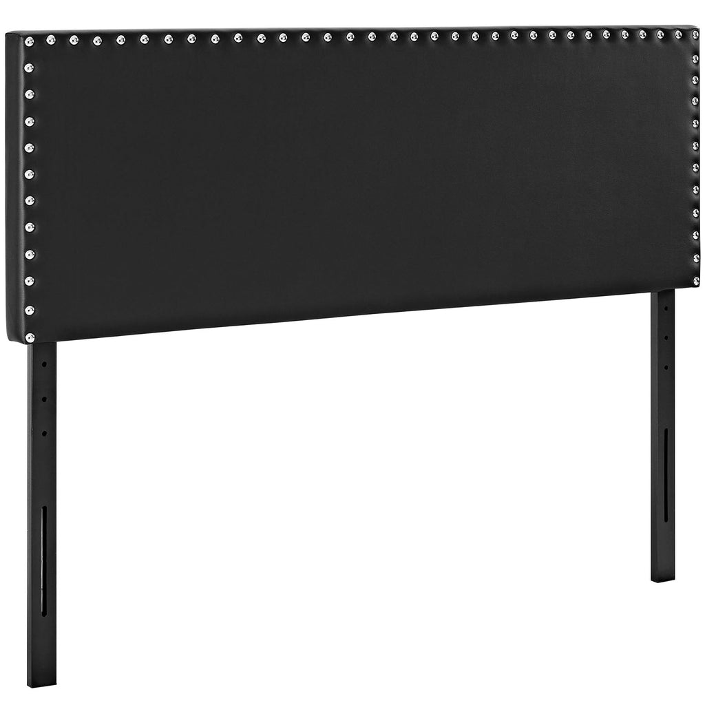 Phoebe King Upholstered Vinyl Headboard in Black