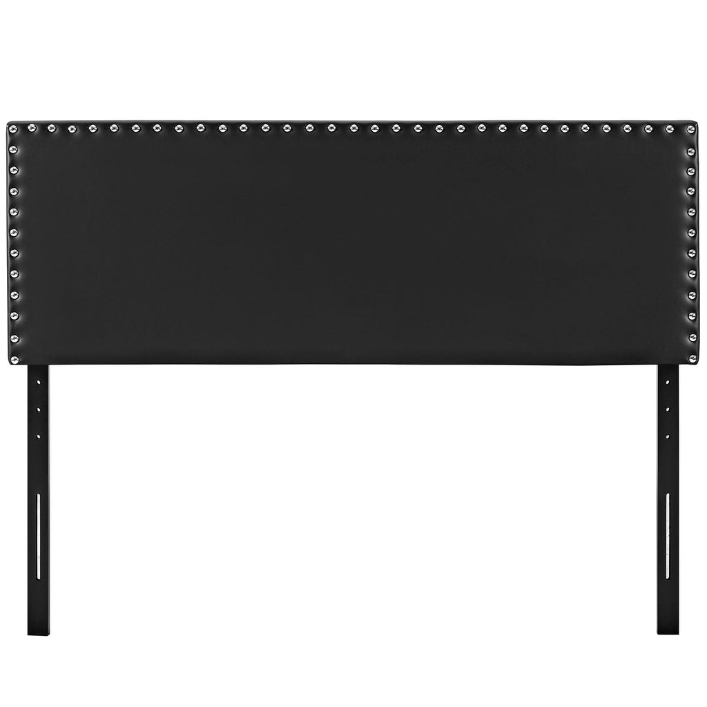 Phoebe King Upholstered Vinyl Headboard in Black