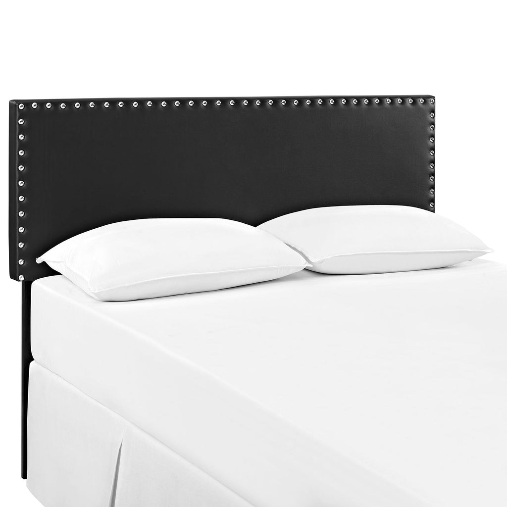 Phoebe King Upholstered Vinyl Headboard in Black