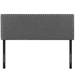 Phoebe King Upholstered Fabric Headboard in Gray