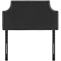 Laura Twin Upholstered Vinyl Headboard in Black