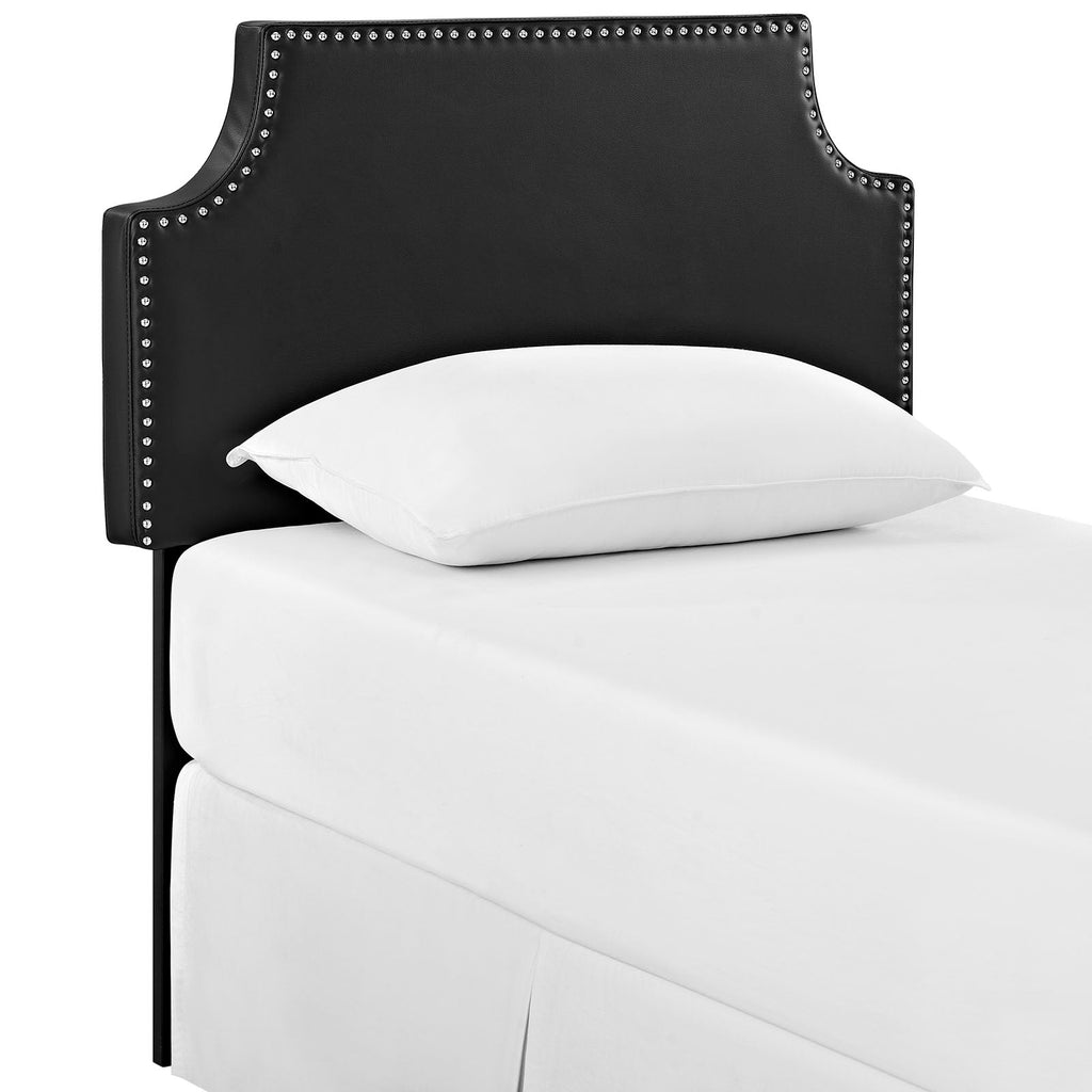 Laura Twin Upholstered Vinyl Headboard in Black