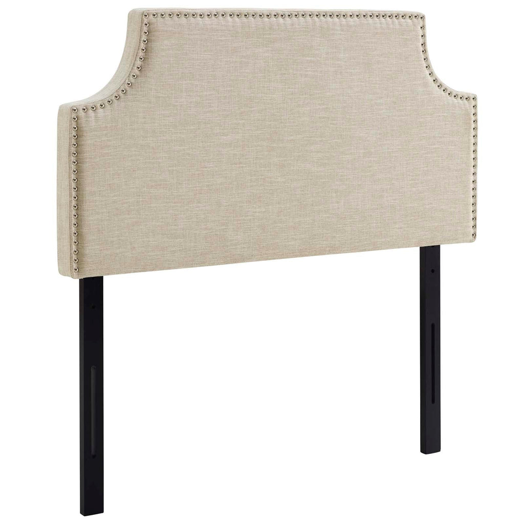 Laura Twin Upholstered Fabric Headboard in Beige