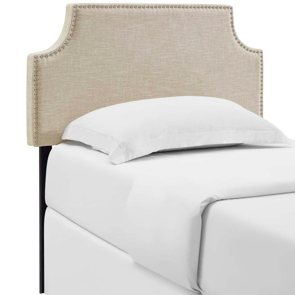 Laura Twin Upholstered Fabric Headboard in Beige