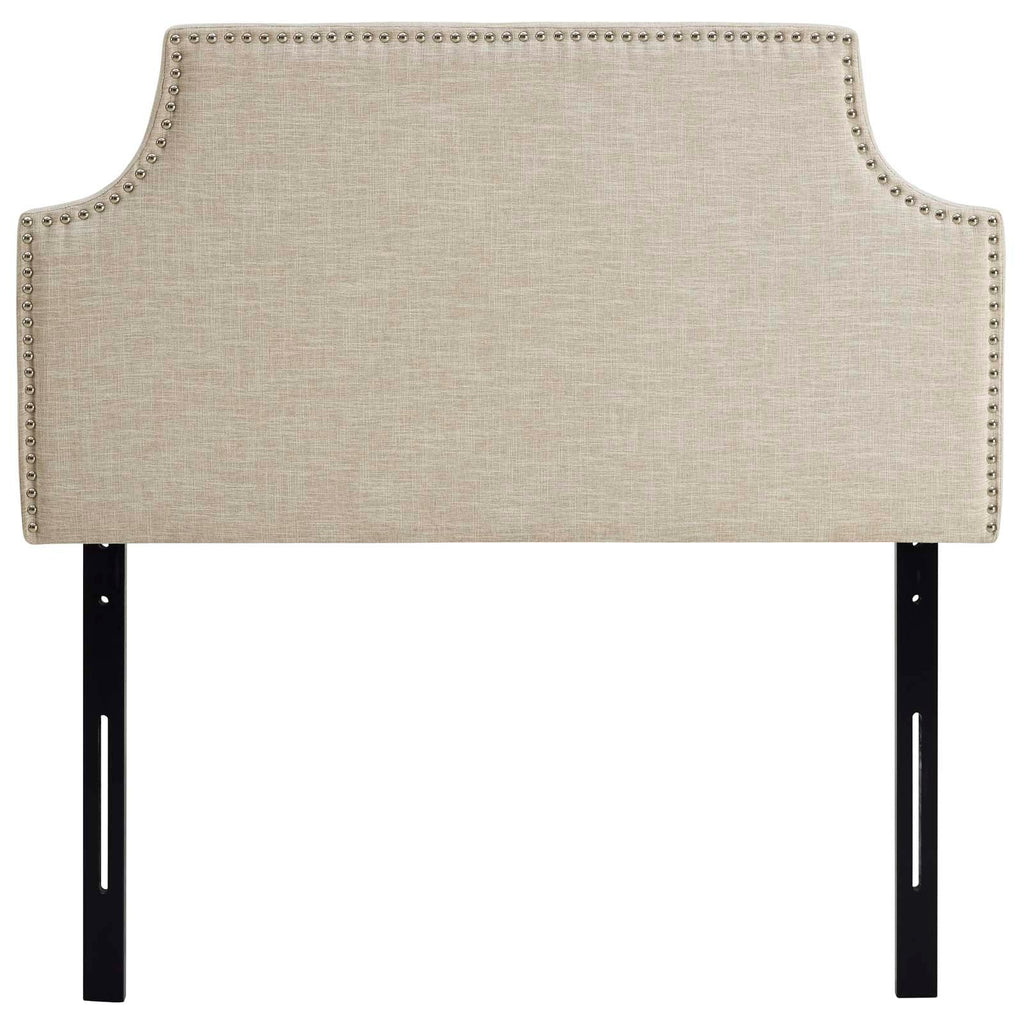 Laura Twin Upholstered Fabric Headboard in Beige