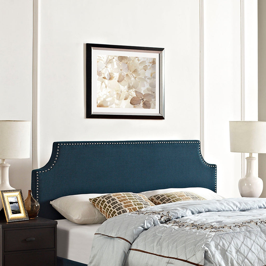 Laura Full Upholstered Fabric Headboard in Azure