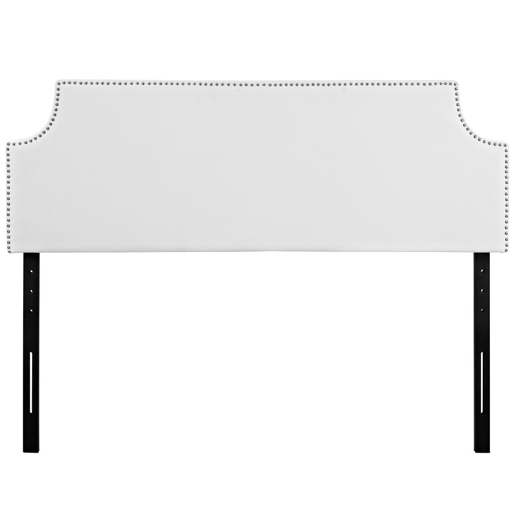 Laura King Upholstered Vinyl Headboard in White