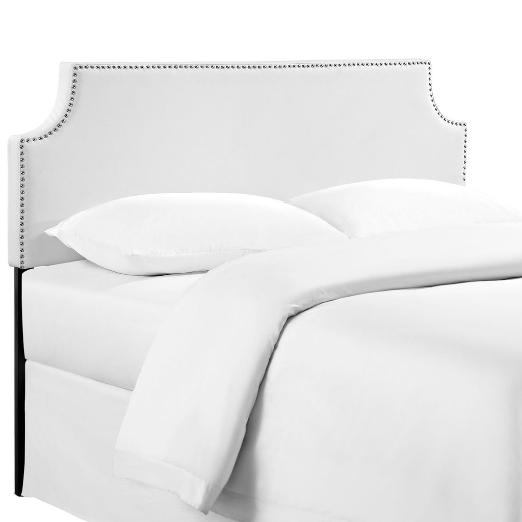 Laura King Upholstered Vinyl Headboard in White