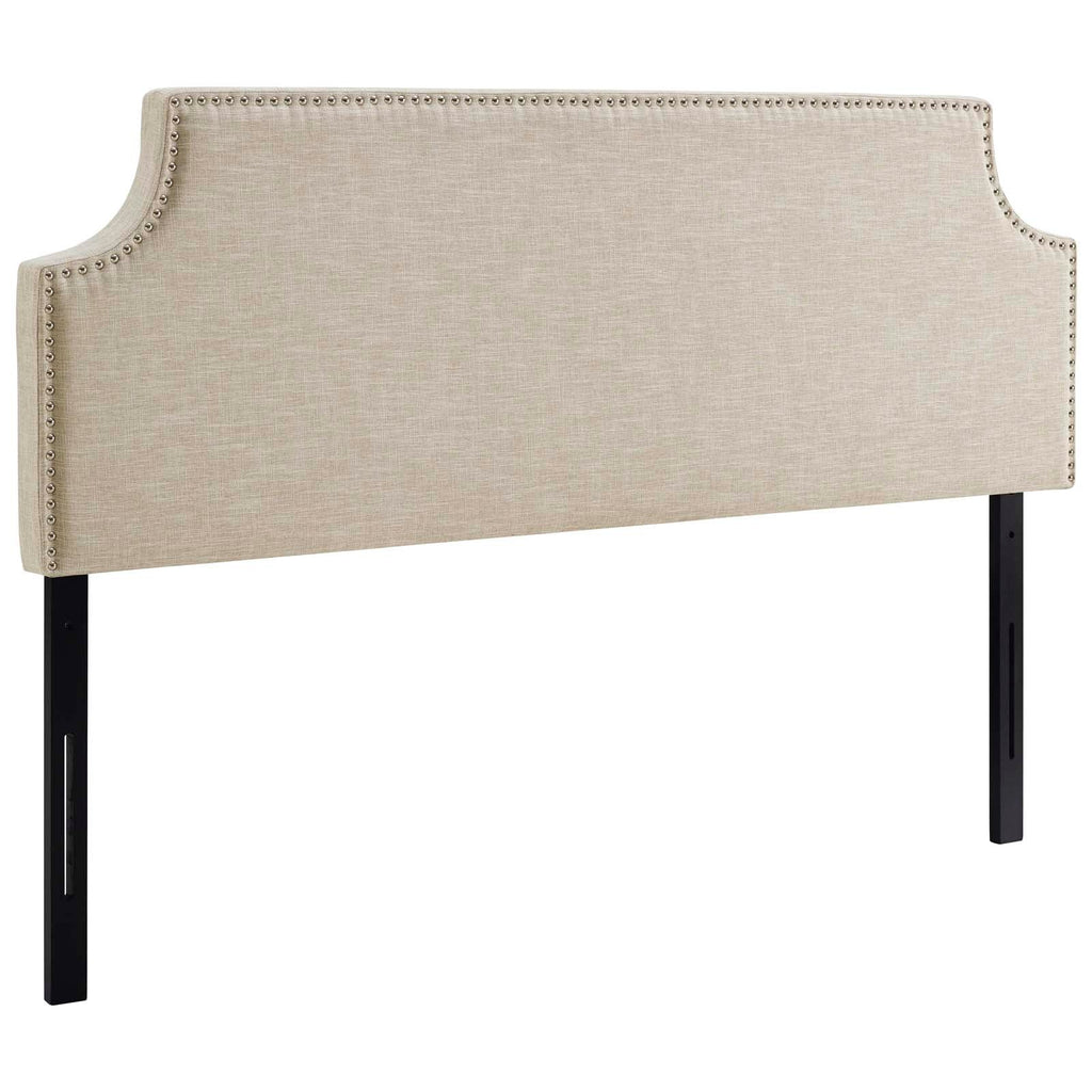 Laura King Upholstered Fabric Headboard in Beige