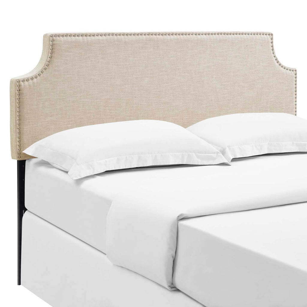 Laura King Upholstered Fabric Headboard in Beige