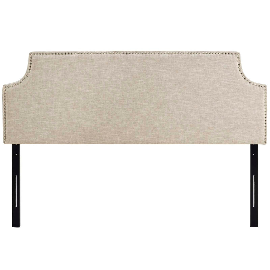 Laura King Upholstered Fabric Headboard in Beige