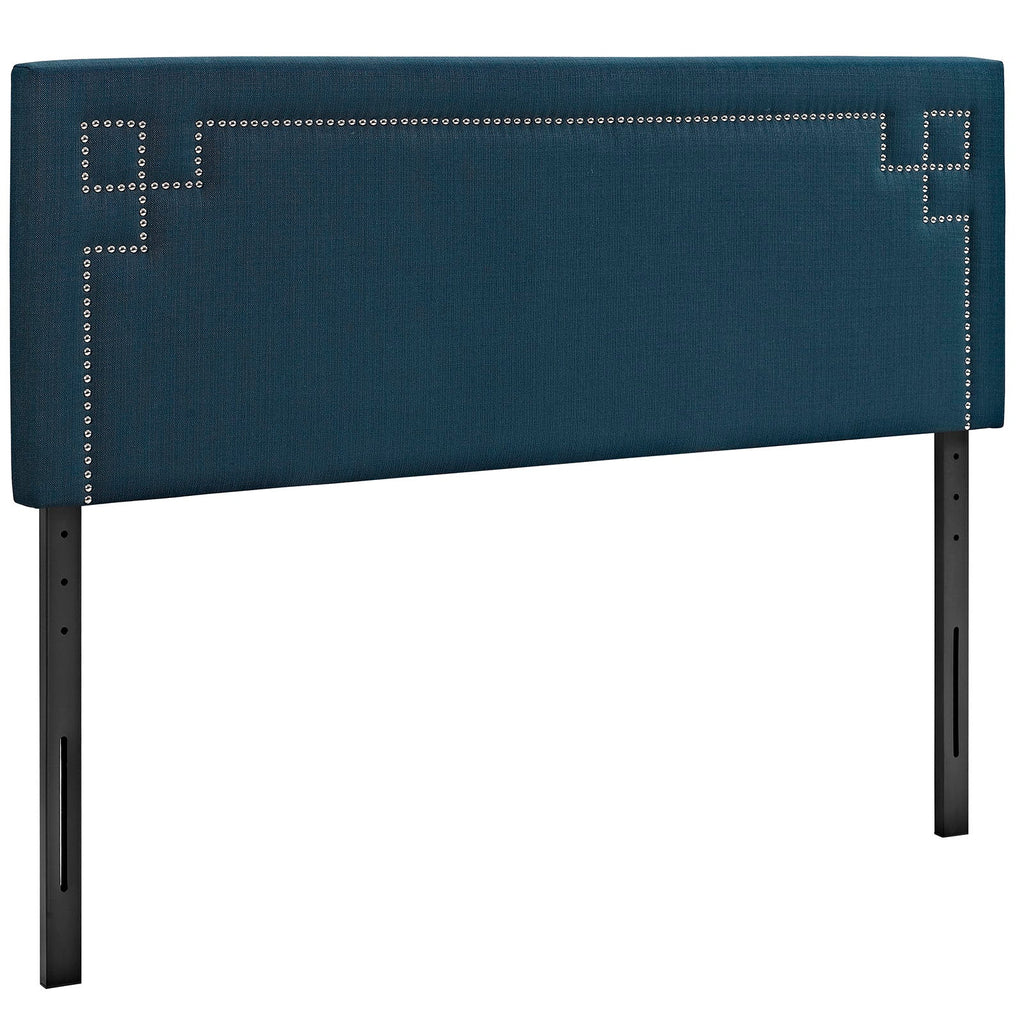 Josie King Upholstered Fabric Headboard in Azure