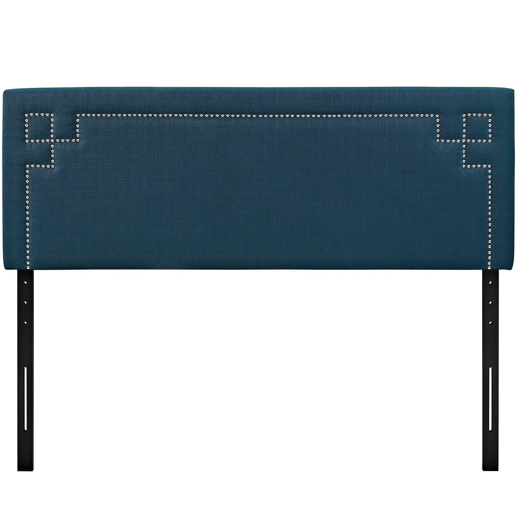 Josie King Upholstered Fabric Headboard in Azure