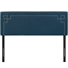 Josie King Upholstered Fabric Headboard in Azure