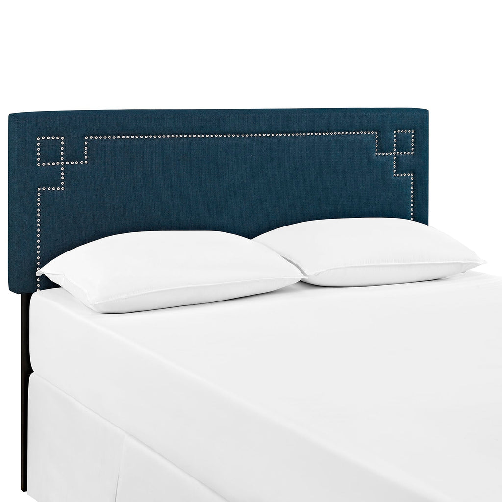 Josie King Upholstered Fabric Headboard in Azure