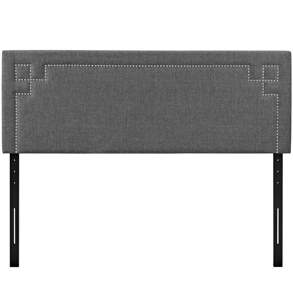 Josie King Upholstered Fabric Headboard in Gray