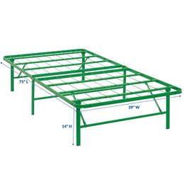 Horizon Twin Stainless Steel Bed Frame in Green