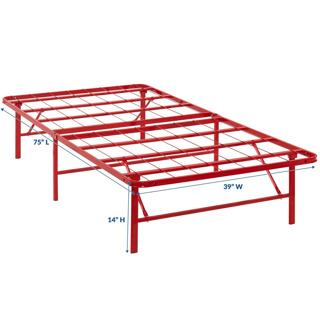 Horizon Twin Stainless Steel Bed Frame in Red