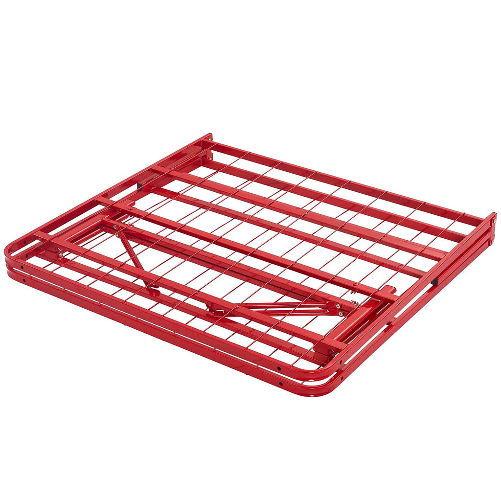 Horizon Twin Stainless Steel Bed Frame in Red