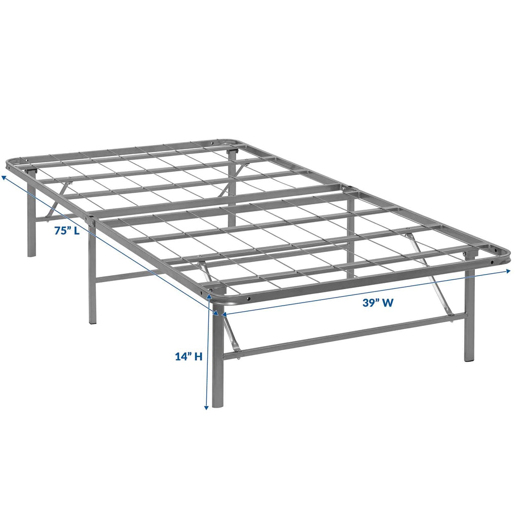 Horizon Twin Stainless Steel Bed Frame in Silver