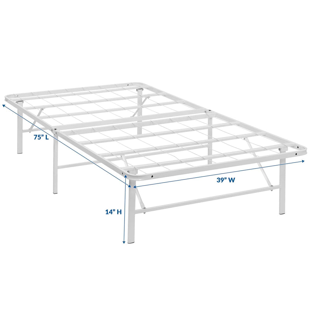 Horizon Twin Stainless Steel Bed Frame in White